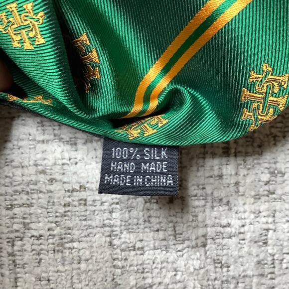 Reformation Bible College Green Gold Silk Neck Tie - Picture 5 of 6